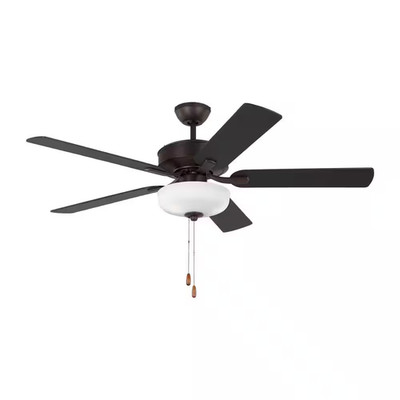 Linden 52 In. Transitional Indoor Bronze DC Ceiling Fan with Bronze/American ...