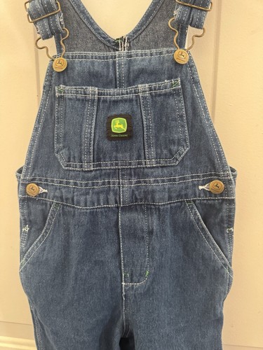John Deere Overalls Youth 4T Denim Blue Jean Farmwear Workwear Playwear Bib - Picture 2 of 4