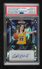 2024-25 Prizm Draft Picks Blue Ice 52/75 Caitlin Clark PSA 10 GEM MT Auto 19fe