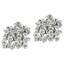 2 Pack Kunstblumen Deko Silberne Rosenkoepfe Kranz Silberhochzeit Hochzeitsdeko