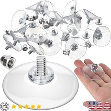 Suction Cups W/ Screws Stainless Steel Caps Heavy Duty Window Mounts PVC Pads US