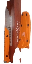 Orange Benchmade Flyway Fixed Blade Knife And Sheath