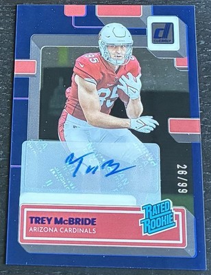 2022 Panini Clearly Donruss - Rated Rookie Trey McBride#87 Blue Autos /99
