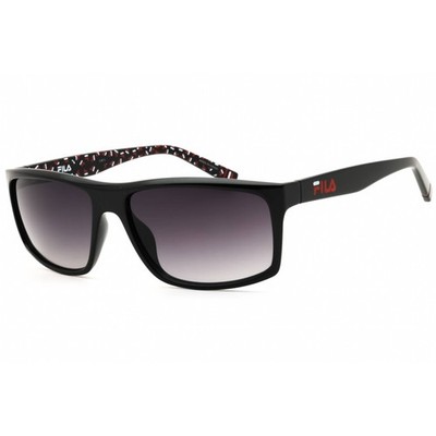 FILA Men's Sunglasses Black Acetate Full Rim Rectangular Shape Frame SFI280 0Z42