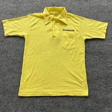 Carolina Pacific Polo Mens Size M Yellow Wyoming Pocket Short Sleeve Made in USA