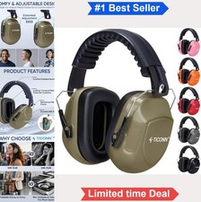 Noise Cancelling Ear Muffs Adults SNR 33dB Adjustable Safety Hearing Protection