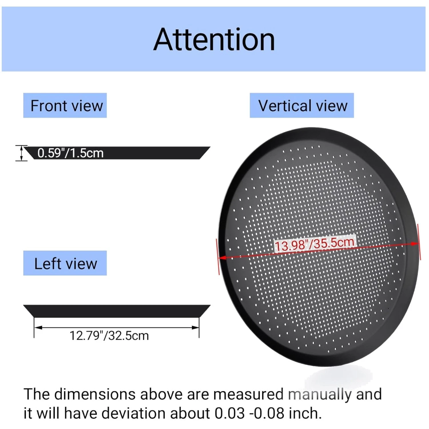 14 Inch Perforated Pizza Pan - Nonstick Aluminum Alloy
