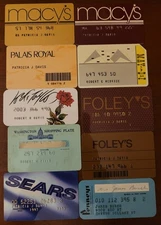 Vintage Set Of 10 Department Store Credit Charge Cards