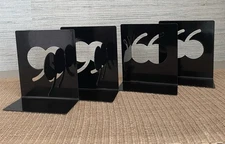 Kate Spade Bookends Set Desk Office Black Air Quotes One Damaged See Pics