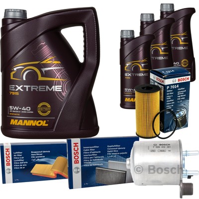BOSCH Inspektionspaket 8 L MANNOL Extreme 5W-40 für Renault Laguna III