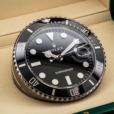 Rolex Submariner Date Desk Clock 909010LN 80mm Complete BNIB | eBay