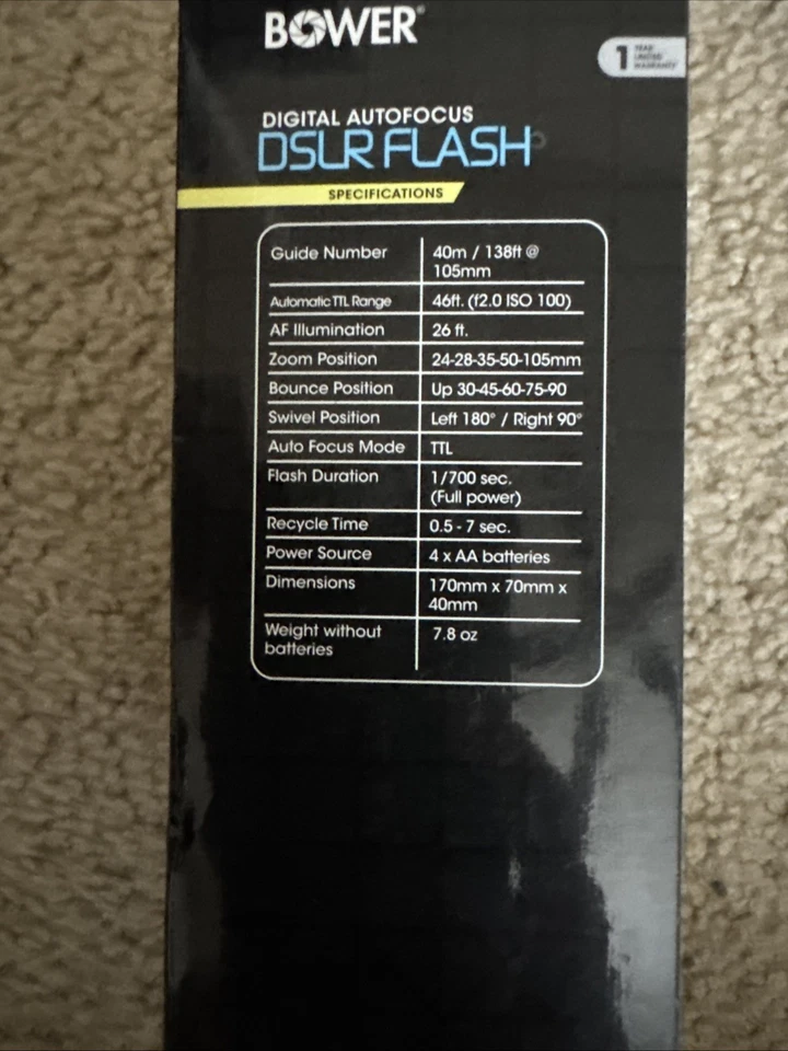 Bower Digital Autofocus DSLR Flash for Canon SFD740C - Image 2 of 4