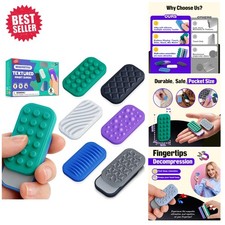 Pocket-Sized Magnetic Fidget Sliders - 6 Textured Silicone Toys for All Ages