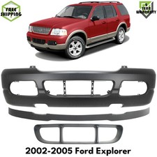 Front Bumper Cover Primed Plastic Bumper Grille Kit For 02-2005 Ford Explorer Front Bumper Cover Primed Plastic Bumper Grille Kit For 02-2005 Ford Explorer