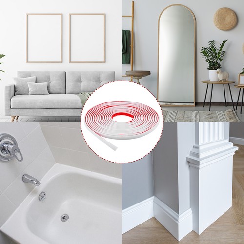 Peel and Stick Trim, 0.4 Inch x 26 Ft Flexible Wall Molding Trim, White - Picture 6 of 6