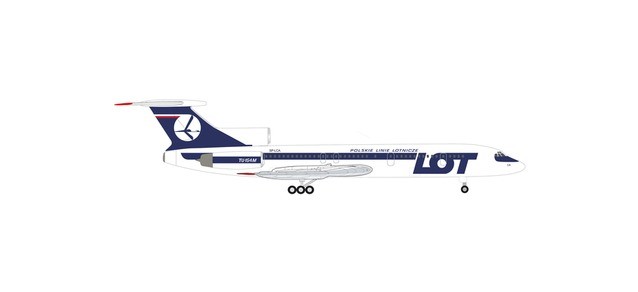 Herpa 538121 - 1/500 Lot Polish Airlines Tupolev TU-154M - New
