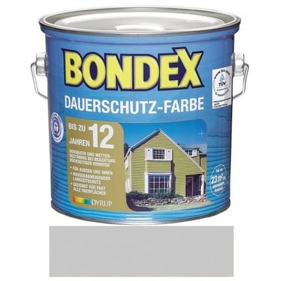 Bondex Dauerschutz-Farbe Wetterschutzfarbe Holzfarbe 2,5 L Silbergrau