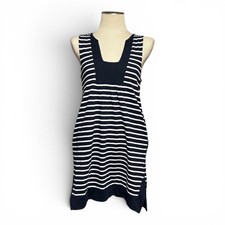 J.Crew Cotton Sleeveless Shift Dress Blue White Stripe XS