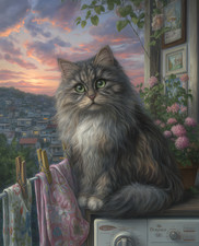 8x10 Cat On Window Sill Art Print Wall Decor - 535118460