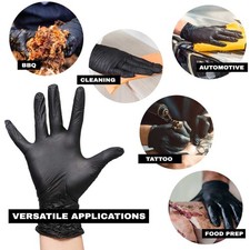 100 pcs Black Nitrile Disposable Gloves Powder Latex Free Fast Delivery 