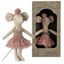 New Maileg Mira Belle Dance Big Sister Mouse in Box Retired Magnetic Hands NIB