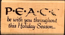 Hampton Art Peace Be With You Throughout This Holiday Season Rubber Stamp