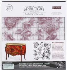 Prima Marketing Re-Design Decor Clear Cling Stamps 12"X12" Rustic Floral Element