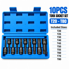 TORX Nuss Satz T20-T80 &ndash; 10x Schlagschrauber N&uuml;sse 1/2&Prime; Kraft Steckschl&uuml;ssel