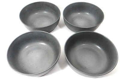 Artisanal Kitchen Supply Soto Charcoal Gray Soup Cereal Bowls 6 1/2'' Set of 4