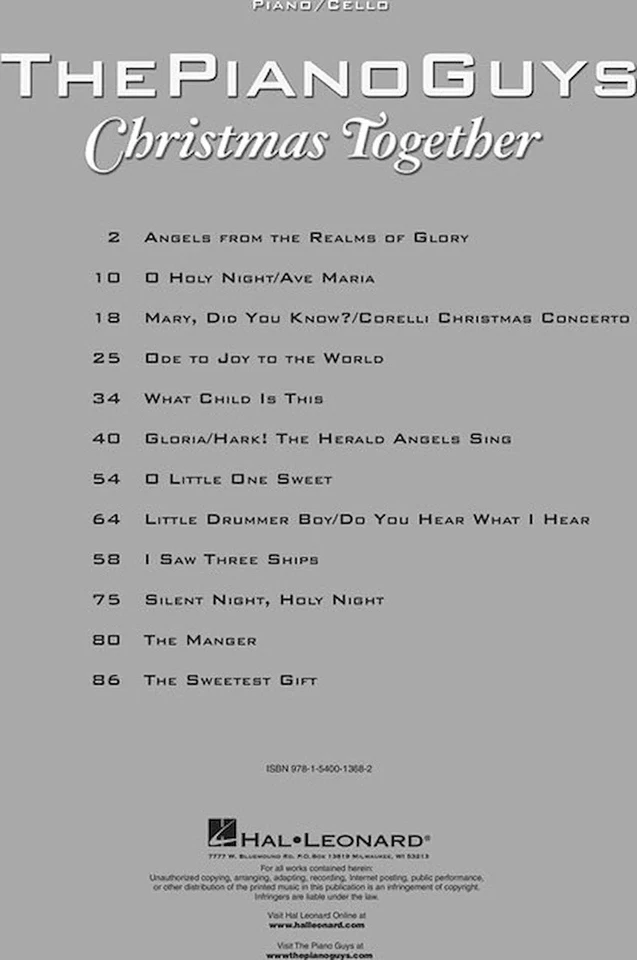 The Piano Guys - Christmas Together - Piano Solo with Optional Cello - Image 3 of 4