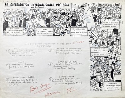Pruvost Prize Awards Peace USSR China Caricature Drawing Le Herisson 1955