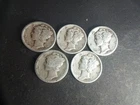 5 Different Mercury Silver Dimes