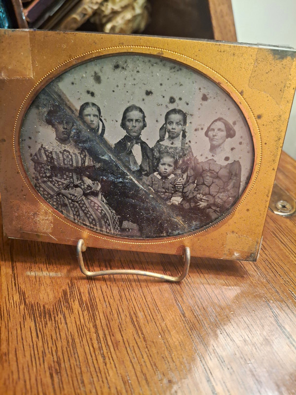 Broken Ambrotype Of A Family With Kids