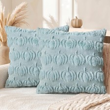 Blue Fall Pumpkin Throw Pillow Covers 18x18 Inch