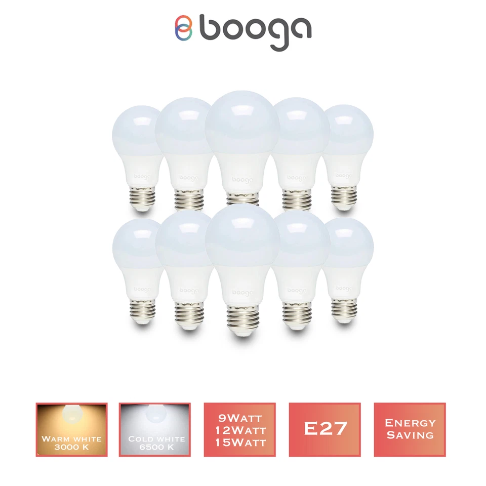 LED Glühbirne E27 Lampe Bulb 9 - 15 W Booga kaltweiss warmweiss Energiesparlampe - Bild 2 von 4