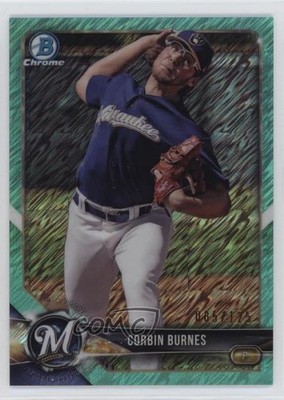 2018 Bowman Chrome Prospects Aqua Shimmer Refractor 85/125 Corbin Burnes 0nr3