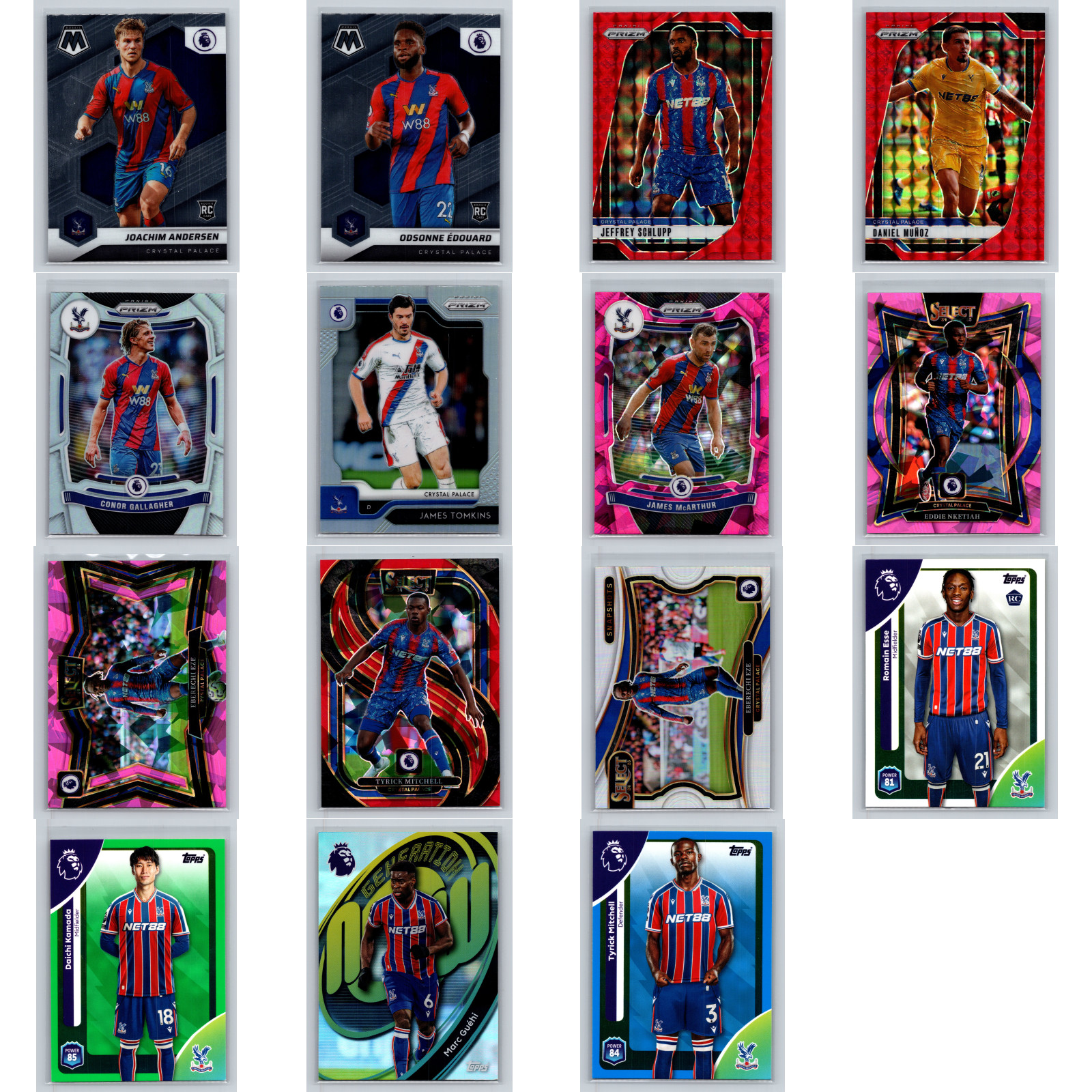 Crystal Palace Lot Panini Topps Rookie RC Prizm Select Mosaic Premier League 15c