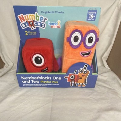 hand2mind Numberblocks One & Two Medium Plush Toy Set Red Orange Ages 18M+