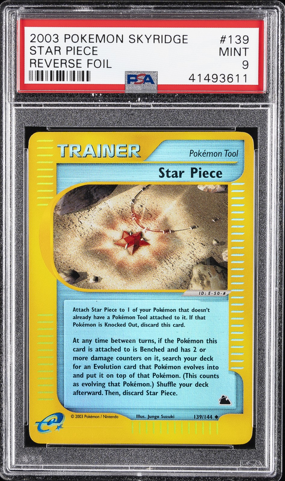2003 POKEMON SKYRIDGE #139 STAR PIECE-REVERSE FOIL PSA 9