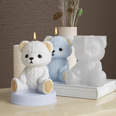 Teddybär Silikonform 3D Kerze Seife Harz Gips Eiswürfel Basteln Form UK