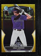 2023 Bowman Draft Chrome Yellow Refractor 62/75 Cole Carrigg #BDC-151 ez6