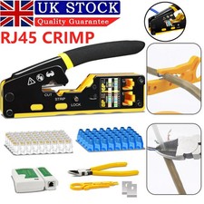 Pass Through RJ45 Crimp Tool Kit Ethernet Crimper CAT5 Cat5e Cat6 Crimping Tool