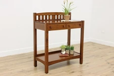 Arts & Crafts Mission Oak Antique Server Hall Bath Console #55752