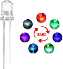 100pcs 5mm Multicolor RBG Fast Flashing Super Bright Light Emitting diode Tra...
