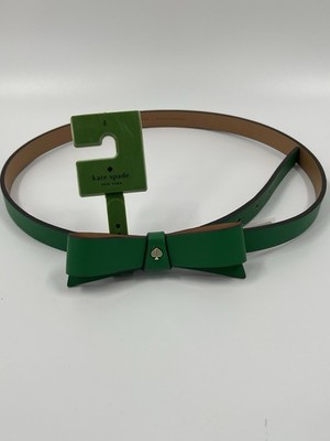 Green Leather Ribbon Tie Belt Adjustable Size Retro Bow Belt - Tatyana Clothing main image 2