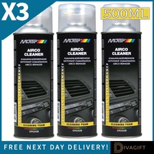 3 x MOTIP AIRCO CLEANER SPRAY 500ML FOR AIR CONDITIONING FOAM CLEANING A/C AC