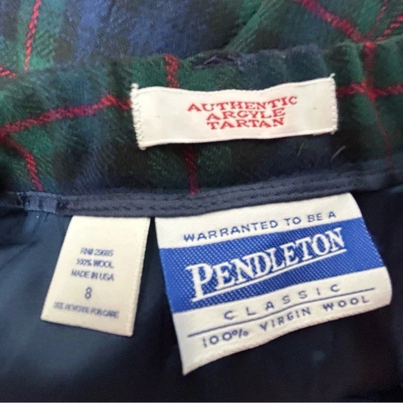 Pantalones Cortos Pendleton Verde Azul Lana a Cuadros Argyle Tartán 8 Foto 4 de 4