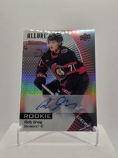 2023-24 Upper Deck Allure - Rookies Ridly Greig #141 Red Rainbow Autographs (AU,