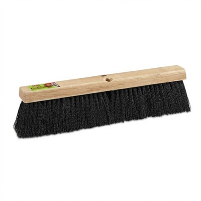 Black Indoor Push Broom Head   Heavy Duty Hardwood Block   Polypropy