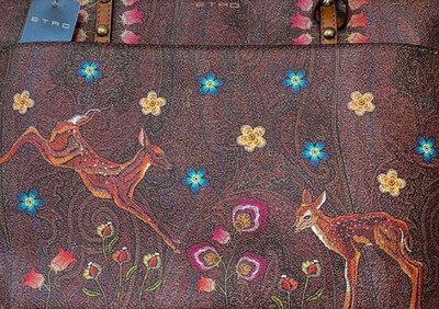 Etro Vhtf Bambi Paisley Tote Bag With Pouch Women Rare Luxury Designer Model Lim